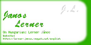 janos lerner business card